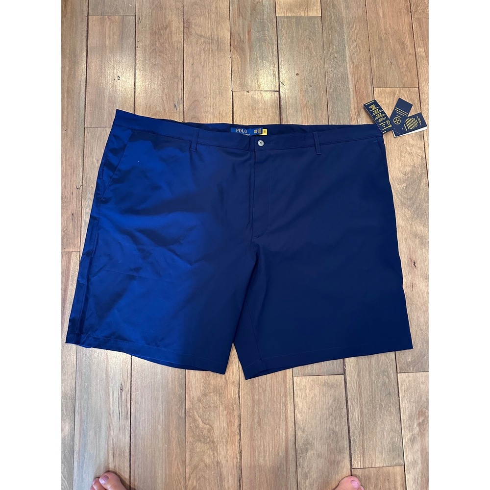 Polo Ralph Lauren Mens Golf Shorts Navy Blue Performance Flat Front Size 50B NEW